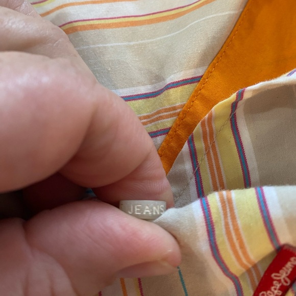 Pepe Jeans Kids stripped Collared Long Sleeve Cotton Shirt - size small boys - Picture 2 of 10